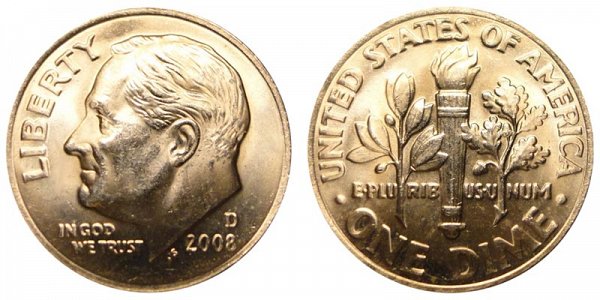 2008 D Roosevelt Dime 