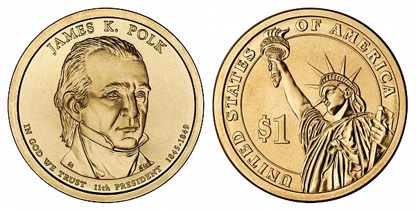 2009 D James K. Polk Presidential Dollar Coin 