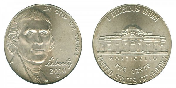 2010 D Jefferson Nickel 