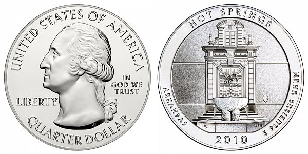 2010 Hot Springs 5 Ounce Bullion Coin - 5 oz Silver 