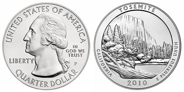 2010 Yosemite 5 Ounce Burnished Uncirculated Coin - 5 oz Silver 
