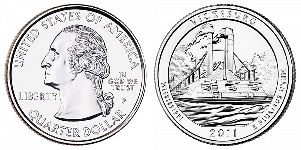 2011 P Vicksburg National Military Park Quarter - Mississippi 