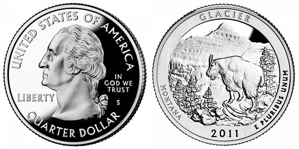 2011 S Proof Glacier National Park Quarter - Montana 