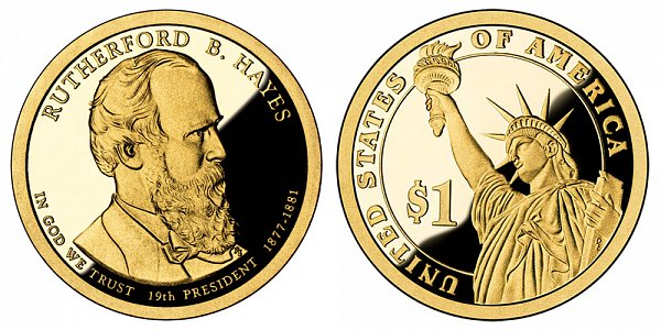 2011 S Proof Rutherford B. Hayes Presidential Dollar Coin 