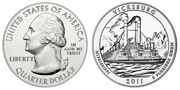 2011 Vicksburg 5 Ounce Bullion Coin - 5 oz Silver 