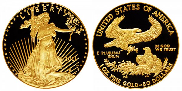 2011 W Proof One Ounce American Gold Eagle - 1 oz Gold $50 