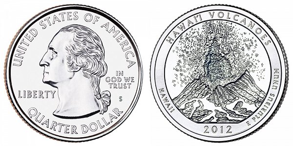 2012 S Uncirculated Hawaii Volcanoes National Park Quarter 