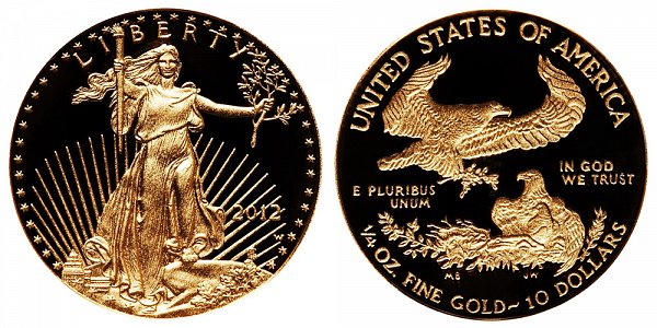 2012 W Proof Quarter Ounce American Gold Eagle - 1/4 oz Gold $10 