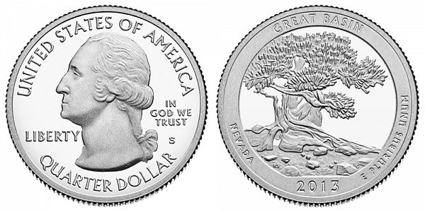 2013 S Proof Great Basin National Park Quarter - Nevada 