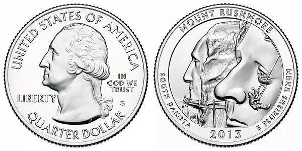 2013 S Uncirculated Mount Rushmore National Memorial Quarter - South Dakota 