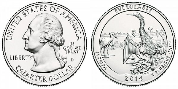 2014 D Everglades National Park Quarter - Florida 