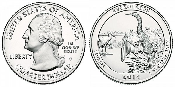 2014 S Uncirculated Everglades National Park Quarter - Florida 