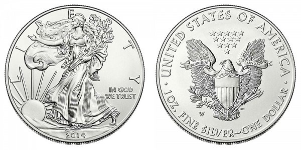2014 W Burnished American Silver Eagle 