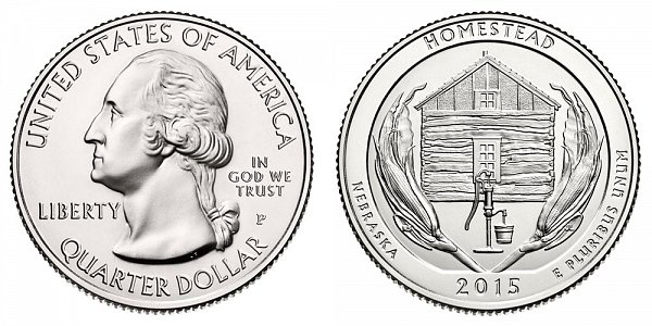 2015 P Homestead National Monument of America Quarter - Nebraska 