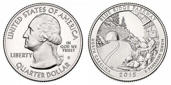 2015 S Uncirculated Blue Ridge Parkway Quarter - North Carolina 