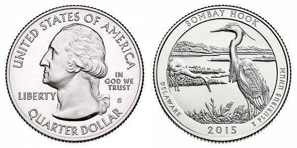 2015 S Uncirculated Bombay Hook National Wildlife Refuge Quarter - Delaware 