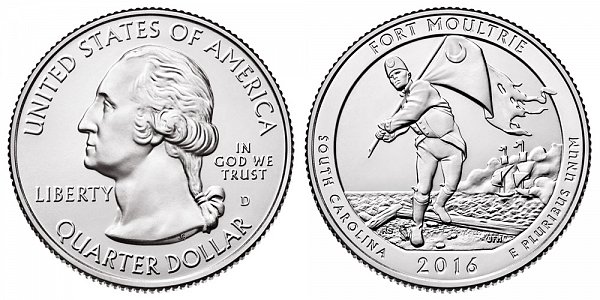 2016 D Fort Moultrie National Monument Quarter - South Carolina 