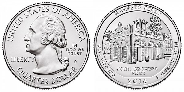 2016 D Harpers Ferry National Historical Park Quarter - West Virginia 