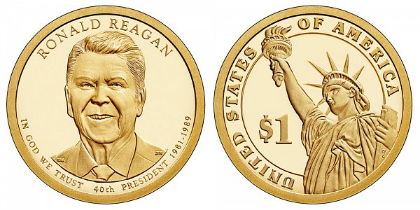 2016 S Proof Ronald Reagan Presidential Dollar 