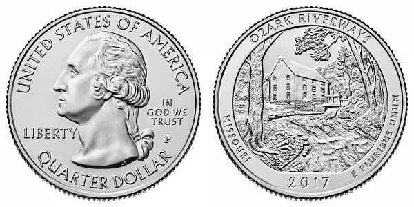 2017 P Ozark National Scenic Riverways Quarter - Missouri 