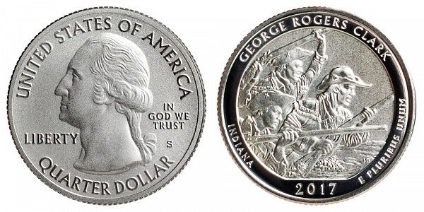 2017 S Enhanced Uncirculated George Rogers Clark National Historical Park Quarter - Indiana 