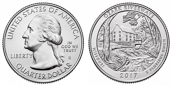 2017 S Uncirculated Ozark National Scenic Riverways Quarter - Missouri 