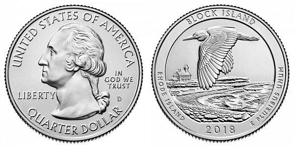 2018 D Block Island National Wildlife Refuge Quarter - Rhode Island 