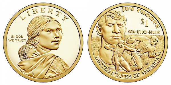 2018 S Proof Sacagawea Native American Dollar - Jim Thorpe - Wa-Tho-Huk 