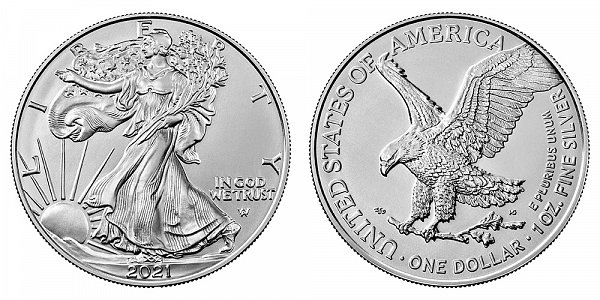 2021 Bullion American Silver Eagle - Type 2 