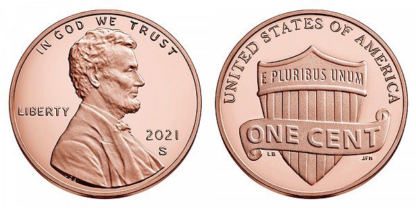 2021 S Proof Lincoln Shield Cent Penny 