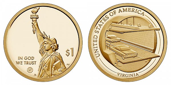 2021 S Proof Virginia American Innovation Dollar 