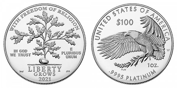 2021 W Proof One Ounce American Platinum Eagle - 1 oz Platinum $100 