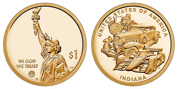 2023 S Proof Indiana American Innovation Dollar 