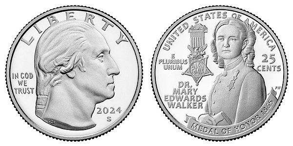 2024 S Silver Proof Mary Edwards Walker American Women Quarter 