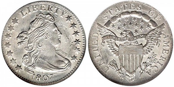 Robert Scot - Draped Bust Dime, Heraldic Eagle Reverse Design
