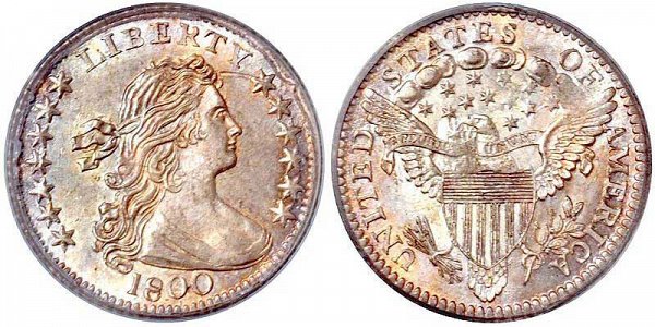 Robert Scot - Draped Bust Half Dime, Heraldic Eagle Reverse Design