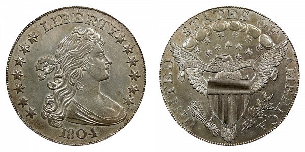 Robert Scot - Draped Bust Silver Dollar, Heraldic Eagle Reverse Design
