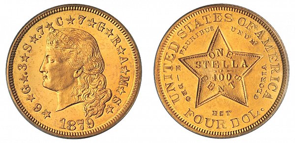 Stella Gold $4 Four Dollar Piece - Early Gold Coins US Coin