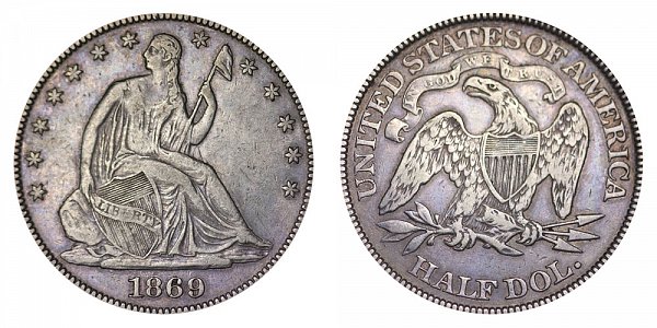 1869 Seated Liberty Half Dollar 