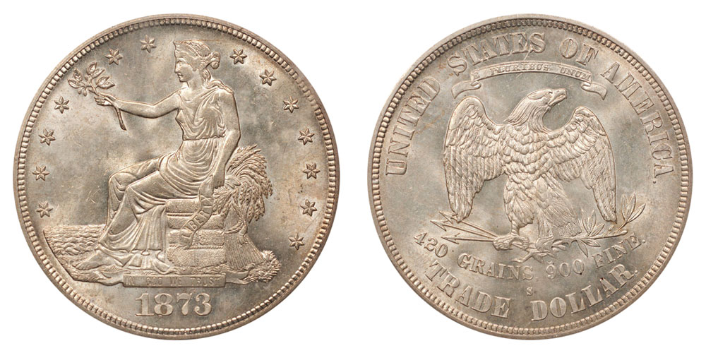 1873 S Trade Silver Dollar Coin Value Prices, Photos & Info